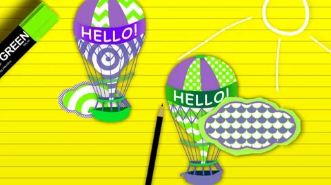 Toon Balloon (HD) Stock Footage 8927765