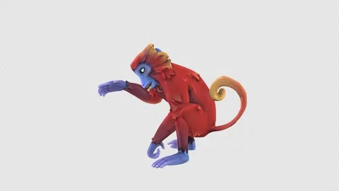 Toon character monkey idle Stock Footage 323219529