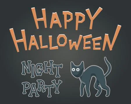 Toon flat vector illustration for Happy Halloween Stock Illustration