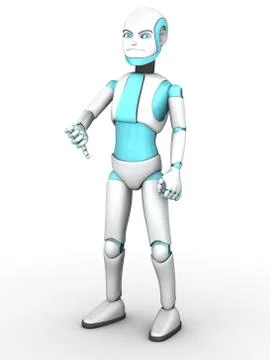 Toon robot boy doing a thumbs down. Stock Illustration