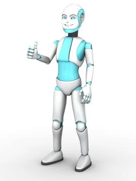 Toon robot boy doing a thumbs up. Stock Illustration