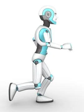 Toon robot boy running. Stock Illustration