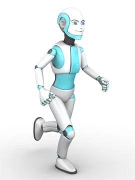 Toon robot boy running Stock-Illustration