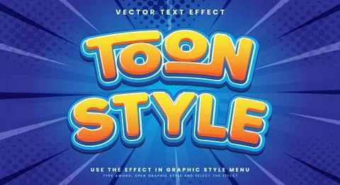 Toon Style 3d editable text effect イラスト素材