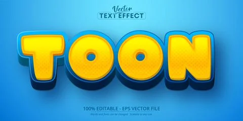 Toon text, 3d editable text effect.. Stock Illustration