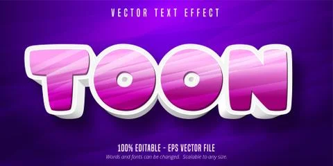 Toon text, cartoon style editable text effect Stock Illustration