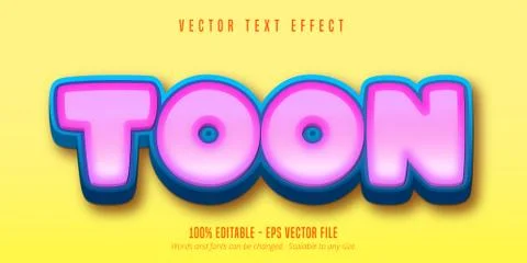 Toon text, game style editable text effect Stock Illustration