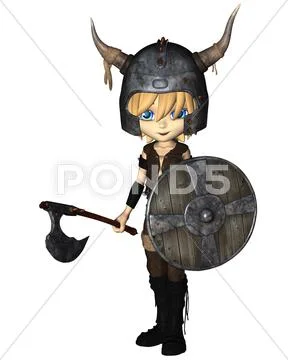 Toon Viking Warrior Boy Stock Illustration