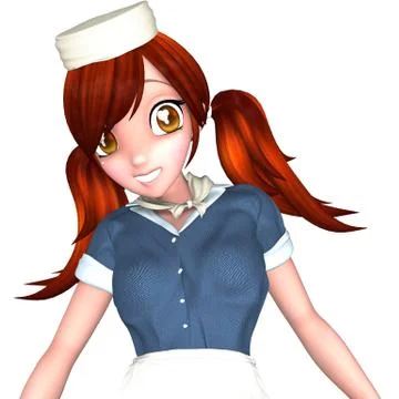 Toon waitress Stock Illustration