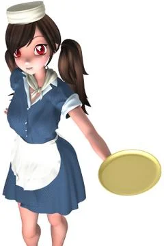 Toon waitress Stock Illustration