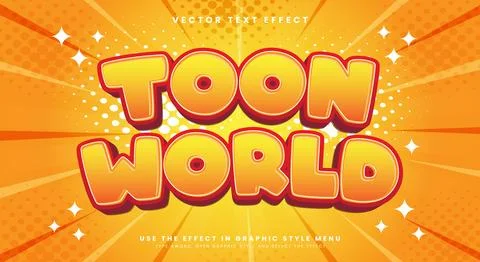 Toon World 3d editable text effect Template Ilustración de archivo