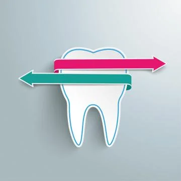Tooth 2 long arrows Stock Illustration