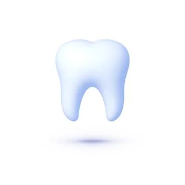 Tooth 3d. White background. Vector design Stock Illustration