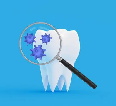 Tooth with abstract bacterias Stock Illustration