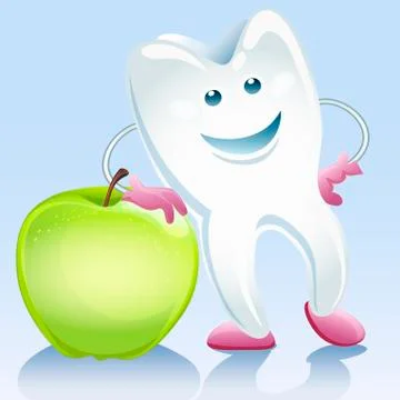 Tooth and apple Stock Illustration