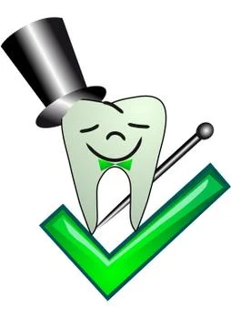Tooth and check Stock Illustration