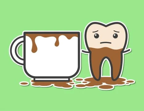 Tooth and cup of coffee. Stock Illustration
