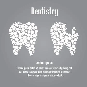 A tooth and destroy the tooth of the circles Stock Illustration