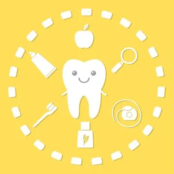 Tooth and hygiene things. Stock Illustration