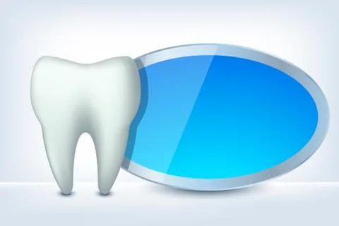 Tooth and label Stock Illustration