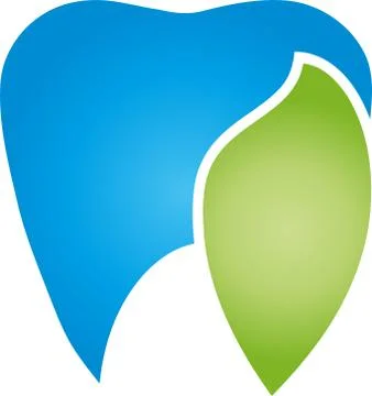 Tooth and leaf, tooth and dentist logo Stock Illustration