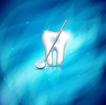 Tooth and mirror Stock Illustration
