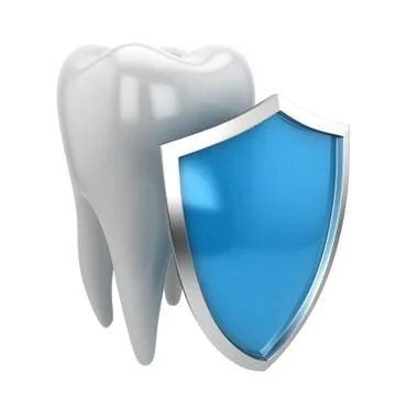 Tooth and shield Stock Illustration