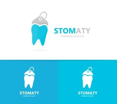 Tooth and tag logo combination. Dental and shop symbol or icon. Unique clinic Stock Illustration