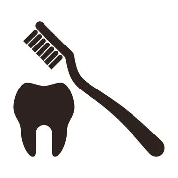 Tooth and toothbrush icon Stock Illustration