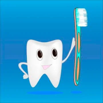 Tooth and toothbrush Stock Illustration