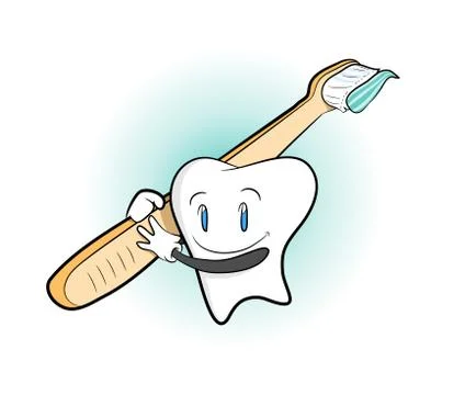 Tooth and Toothbrush Stock Illustration