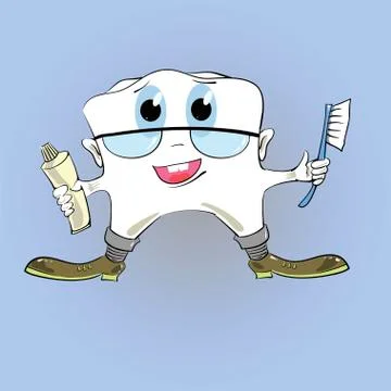 Tooth and toothpaste Stock Illustration