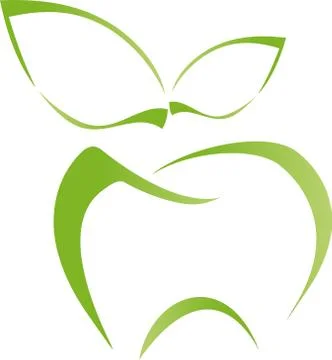 Tooth as apple, tooth, apple, logo Stock Illustration