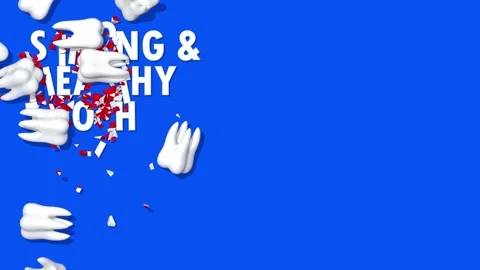 Tooth are Falling on Cracked Strong and Healthy Stock Footage 183912873