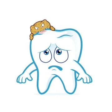 Tooth attacked by germs of caries Stock Illustration