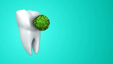 Tooth with Bacteria Germs Explaining Dental Hygiene and Oral Health Stock Illustration