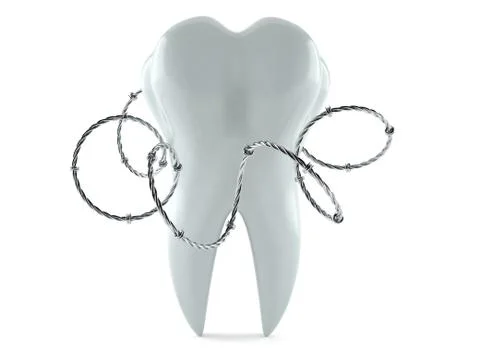 Tooth with barbed wire イラスト素材