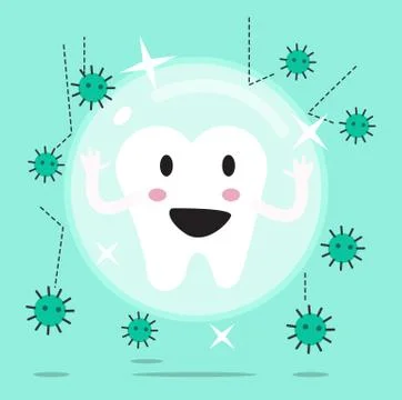 A tooth being protected from decay or bacteria by barrier protection. Stock Illustration