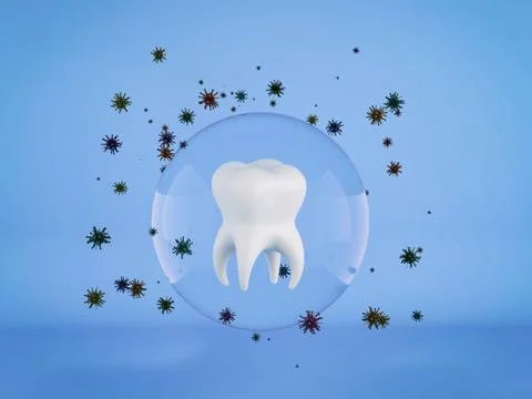 A tooth being protected from decay or bacteria by a shield. 스톡 일러스트