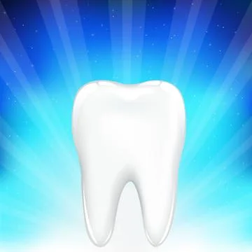Tooth on blue background Stock Illustration