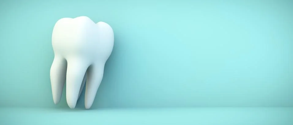 Tooth on blue background Stock Illustration