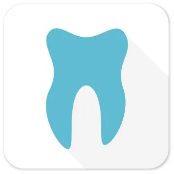 Tooth blue flat icon Stock Illustration