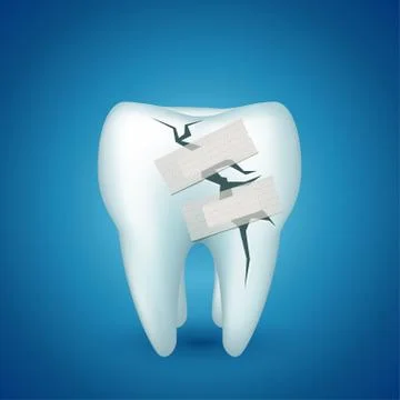 Tooth on blue ill Stock Illustration