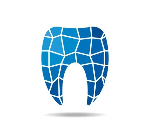 Tooth in blues, mesh, subdivided Stock Illustration