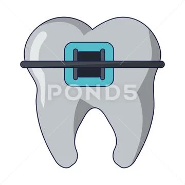 Tooth with brace Stock Illustration