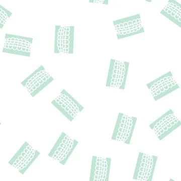Tooth braces glyph seamless pattern Illustrazione stock