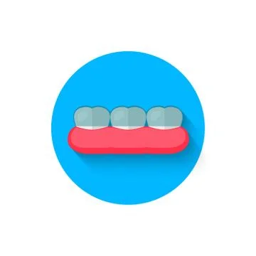 Tooth with braces icon isolated in flat design style vector illustration. Modern Stock Illustration