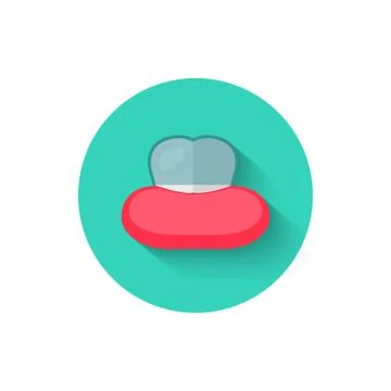 Tooth with braces icon isolated in flat design style vector illustration. Modern Stock Illustration