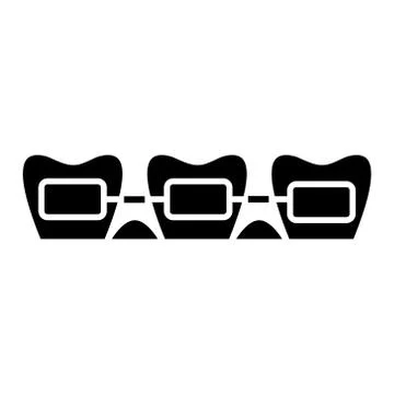 Tooth braces icon, vector illustration, black sign on isolated background Stock Illustration