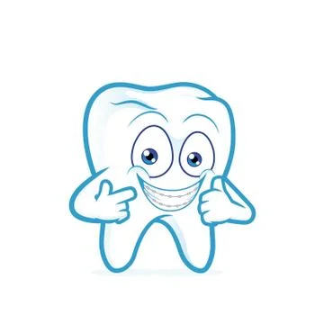 Tooth with braces on teeth Stock Illustration